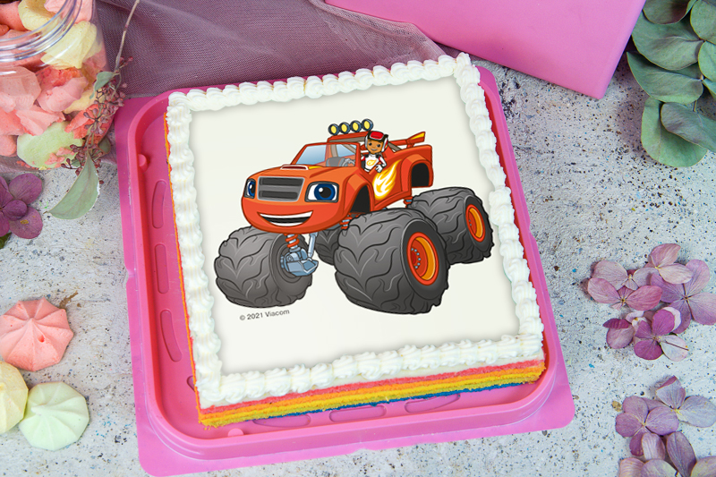 Торт «Выше радуги» с мультгероями Вспыш и чудо-машинки  0,85 кг 