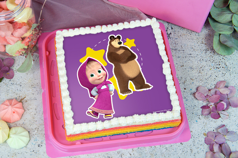 Торт «Выше радуги»  Маша и Медведь 0,85 кг 
